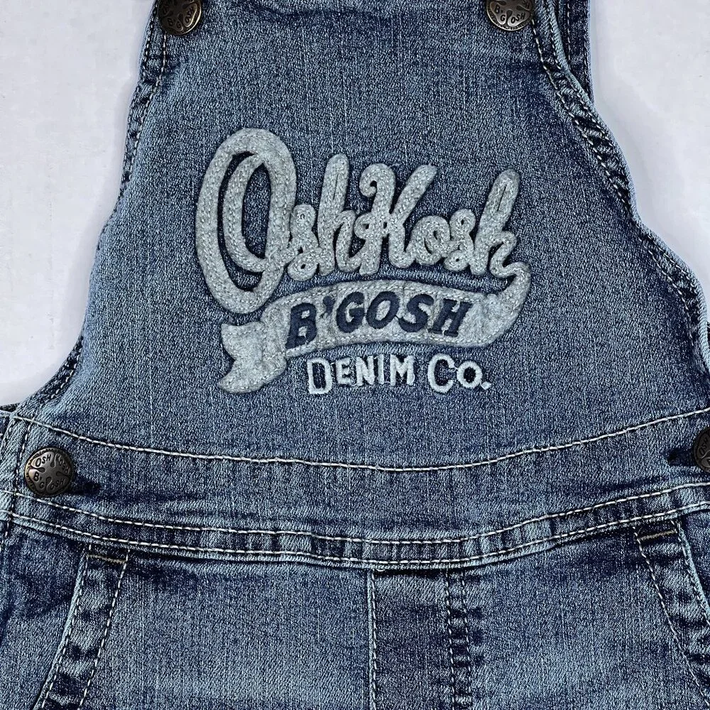 OshKosh B'Gosh Logo Denim‎ Overalls Toddler Coveralls Play, Farm, Everyday Sz 3T